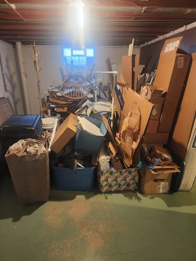 Roll-off dumpster container at job site for 4 Yard Dumpster Rental in Coal